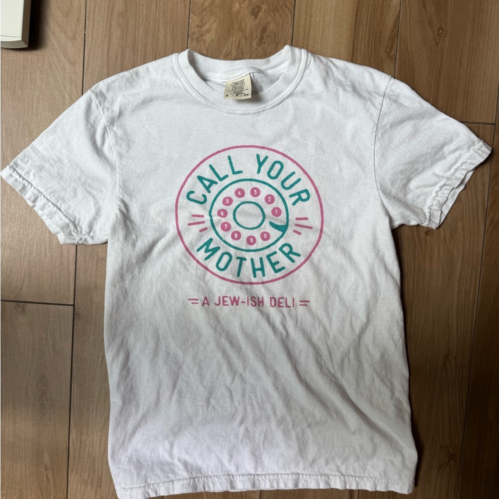 “Call Your Mother a Jew-ish Deli” White S T-Shirt